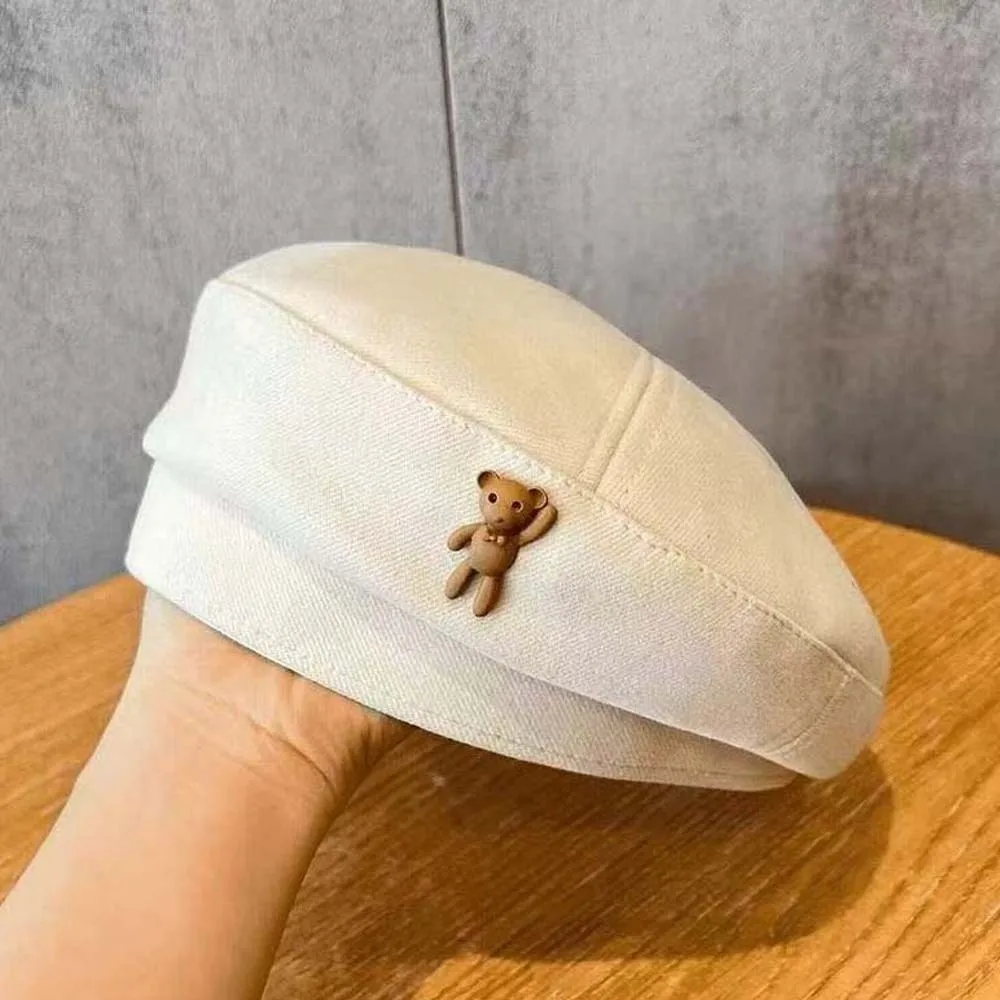Soft Vintage Beret Hat Heart Decor Classic Color Newsboy Octagonal Hat Exquisite Adjustable Size Retro Painter Bonnet Students
