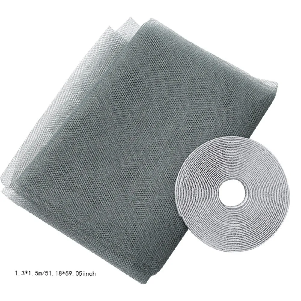 Self-Adhesive Tapes Window Screen Mesh Fine Mesh 59 x 78 Inch Mosquito Protector Net Retractable Design Easy Cut