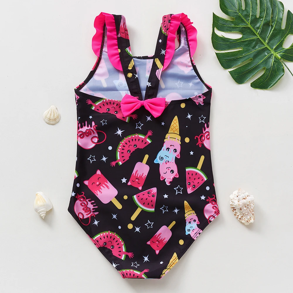 New Arrival Baby Girls Swimsuit  2~12Y Girls Swimwear Leopard print Children Swimwear High quality Kids Swimming suit Beach wear