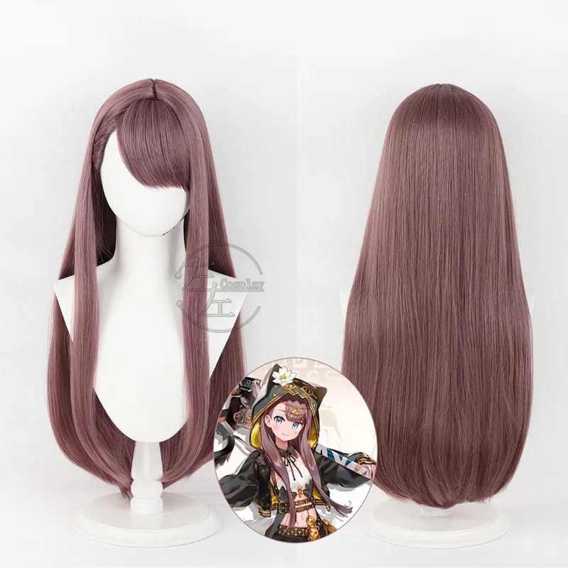 Gioco Arknights Pepe parrucca Cosplay 80cm parrucca lunga diritta resistente al calore capelli sintetici per le donne ragazze parrucca di Halloween + cappuccio parrucca