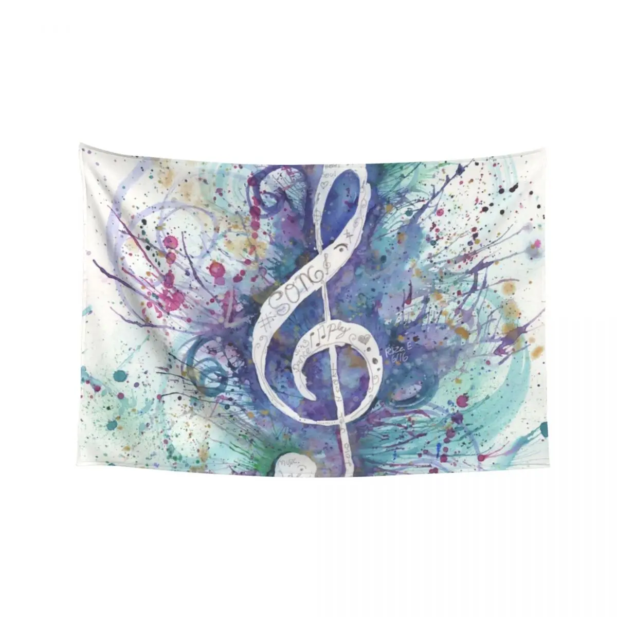 

Treble Clef Splash Tapestry For Bedroom Nordic Home Decor Bathroom Decor Tapestry
