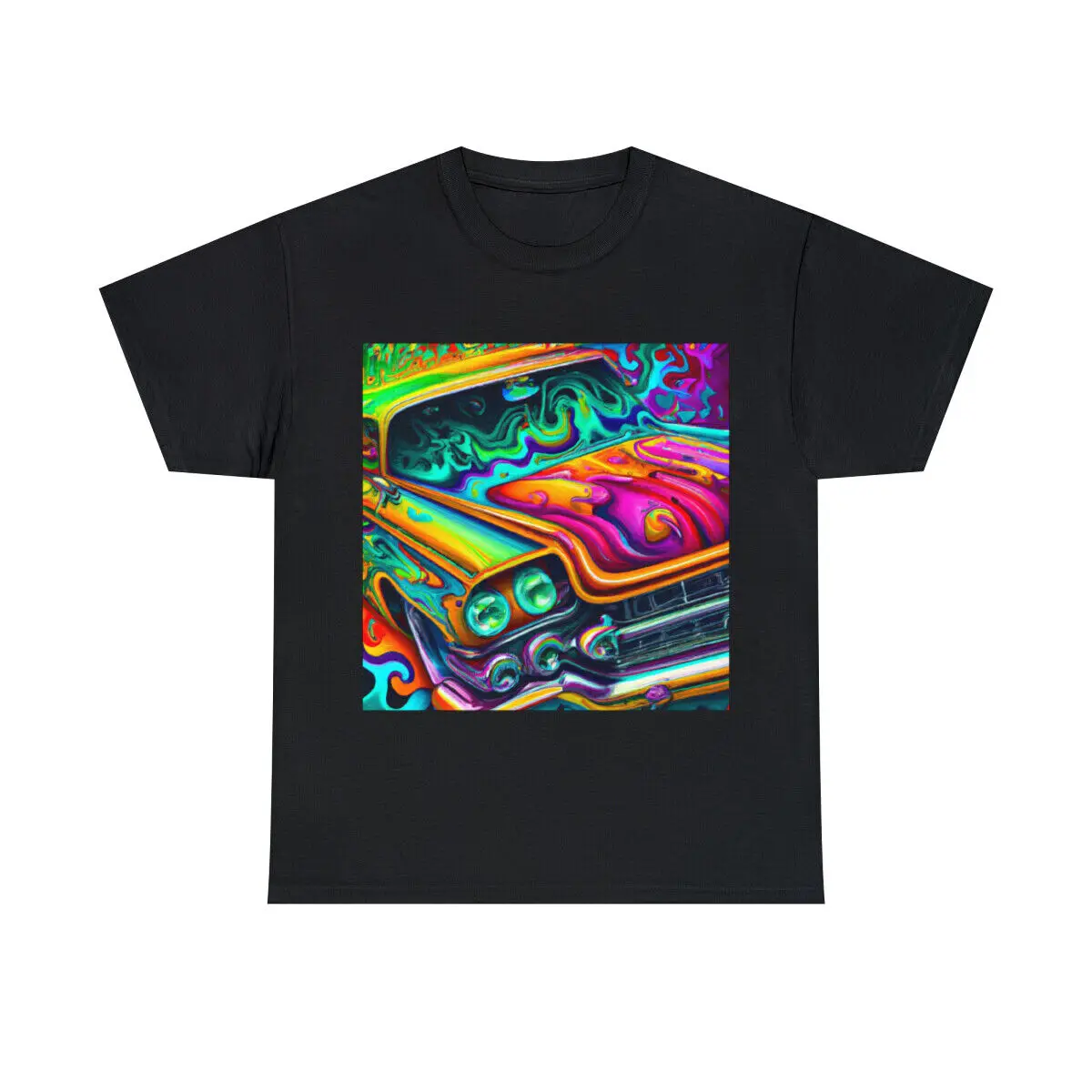 Vintage Style Lowrider T Shirt Chicano Cholo Art Psychedelic Cars Homie Gangster