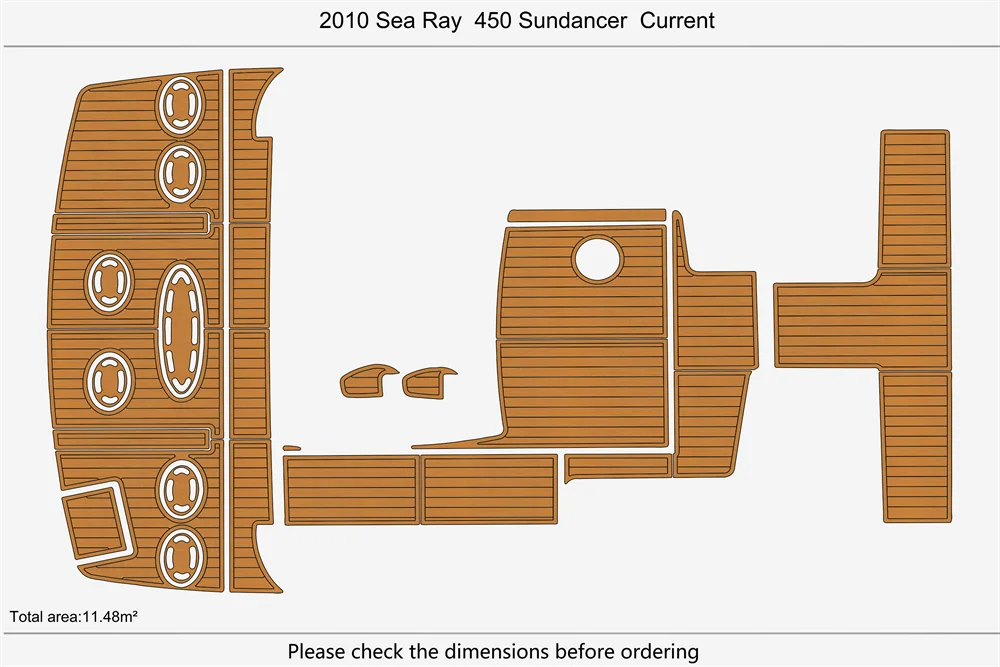 Eva foam Fuax teak seadek marine floor For 2010 Sea Ray  450 Sundancer  Current Cockpit Swim Platform 1/4