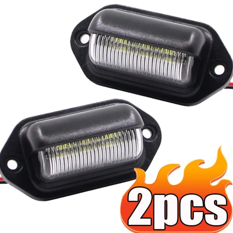 12V-24V 6 LED Number License Plate Light Lamp Taillight Universal for Cars Truck Trailers Motorcycle Boat Lights