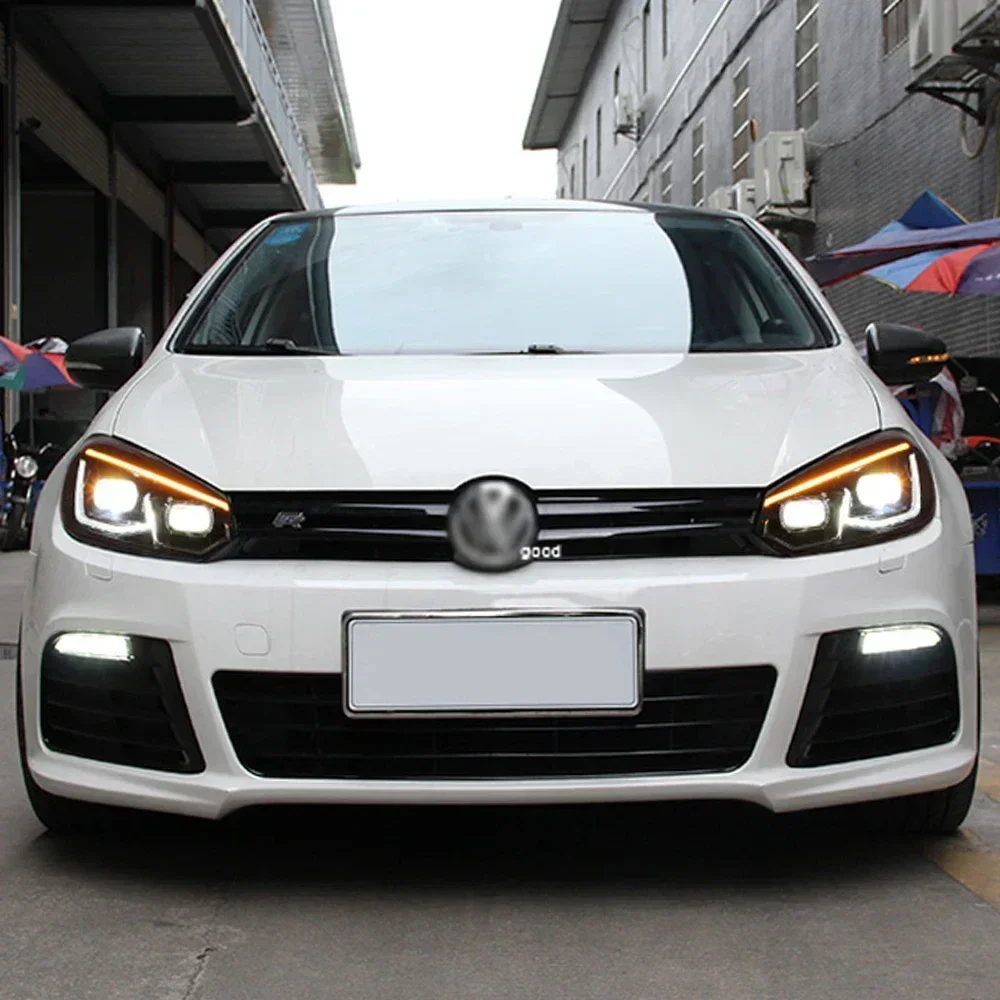 ل 2009-2012 VW Golf 6 MK7 R20 ترقية جولف 8 نمط LED سيارة إضاءة أمامية الجمعية العارض عدسة السيارات المصابيح الأمامية اكسسوارات #5