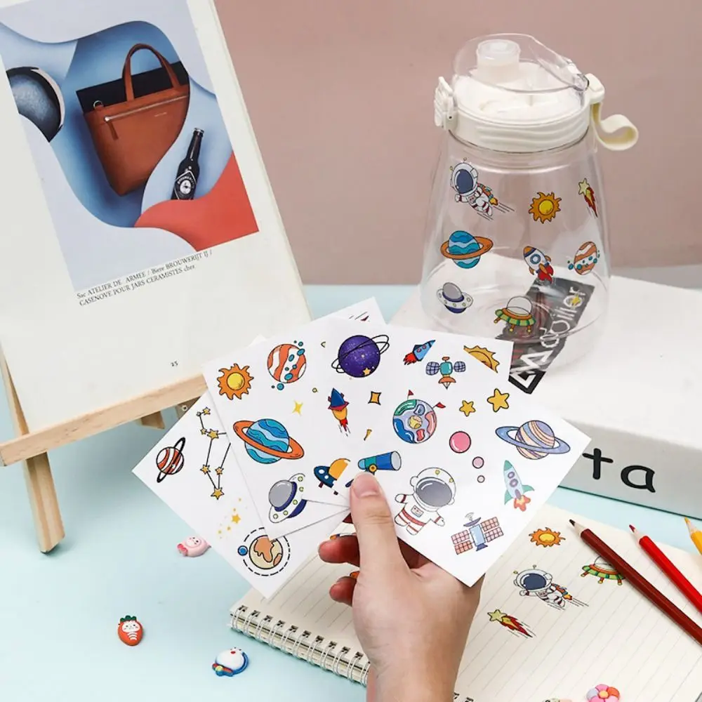 1/10Pcs Cute Cartoon Patterns PVC Stickers Waterproof Space Astronaut Notebook Decoration Colorful DIY Phone Water Bottle Decor