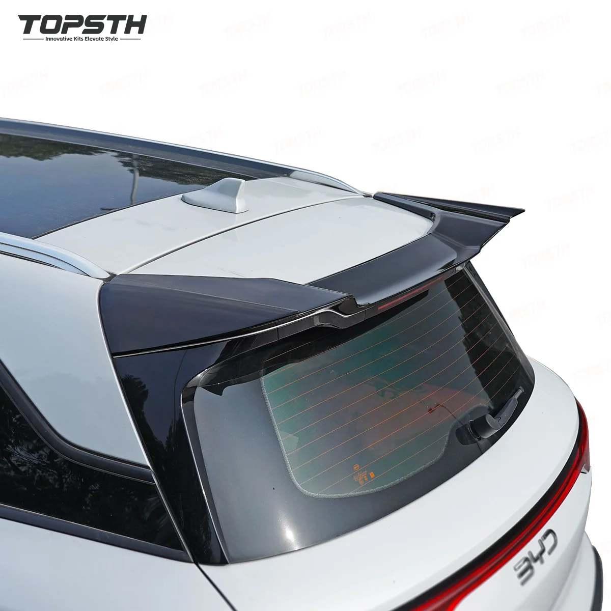 

For BYD ATTO 2 YUAN PRO YUAN up Bright Black Carbon Fiber Pattern ABS Lid Spoiler Wing Car Tailgate Lip Body Kit Accessories