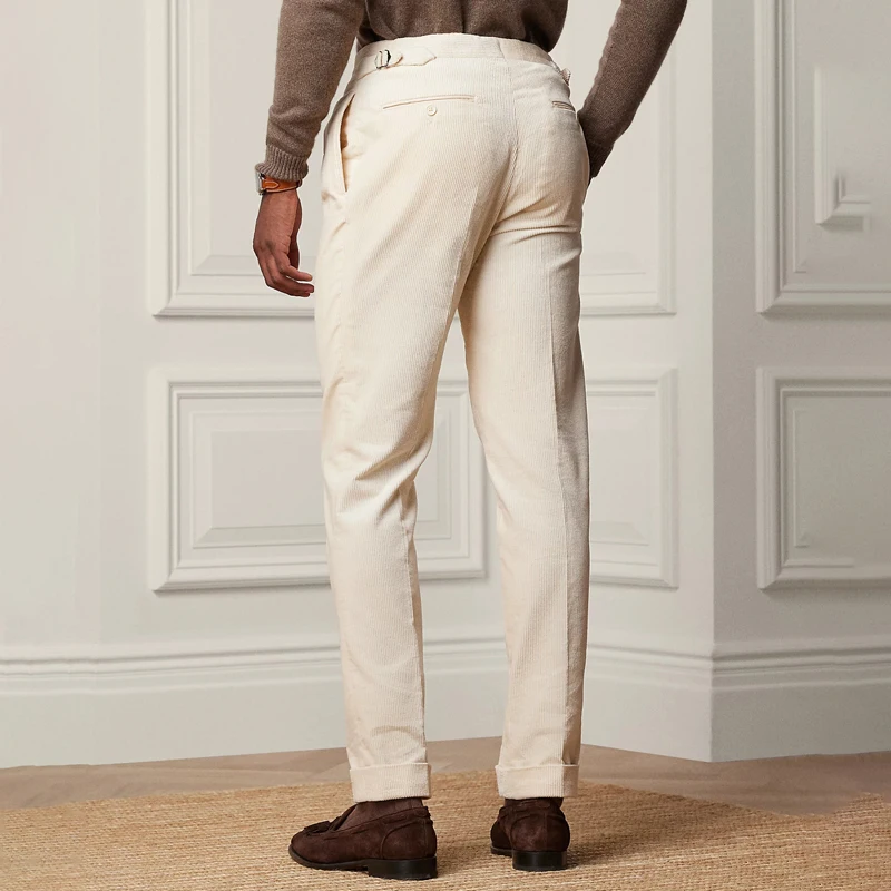 High quality white men's pants 2024 Spring and Autumn New Product Elegant Fashion British Style Customized men's pants