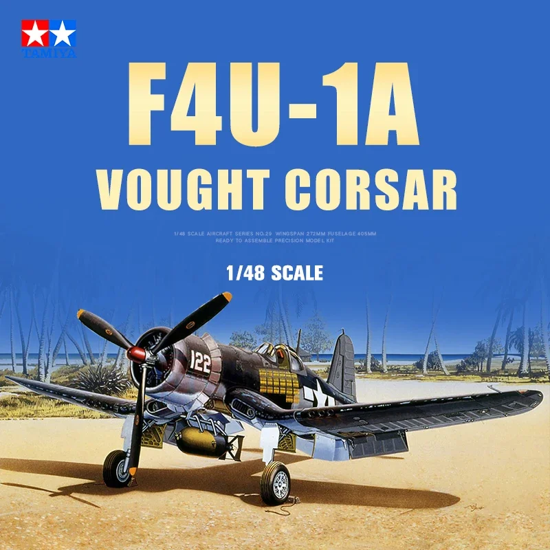 TAMIYA Kit modello di aereo assemblato 61070 Fighter americano F4U-1A Corsair basato su portaerei 1/48