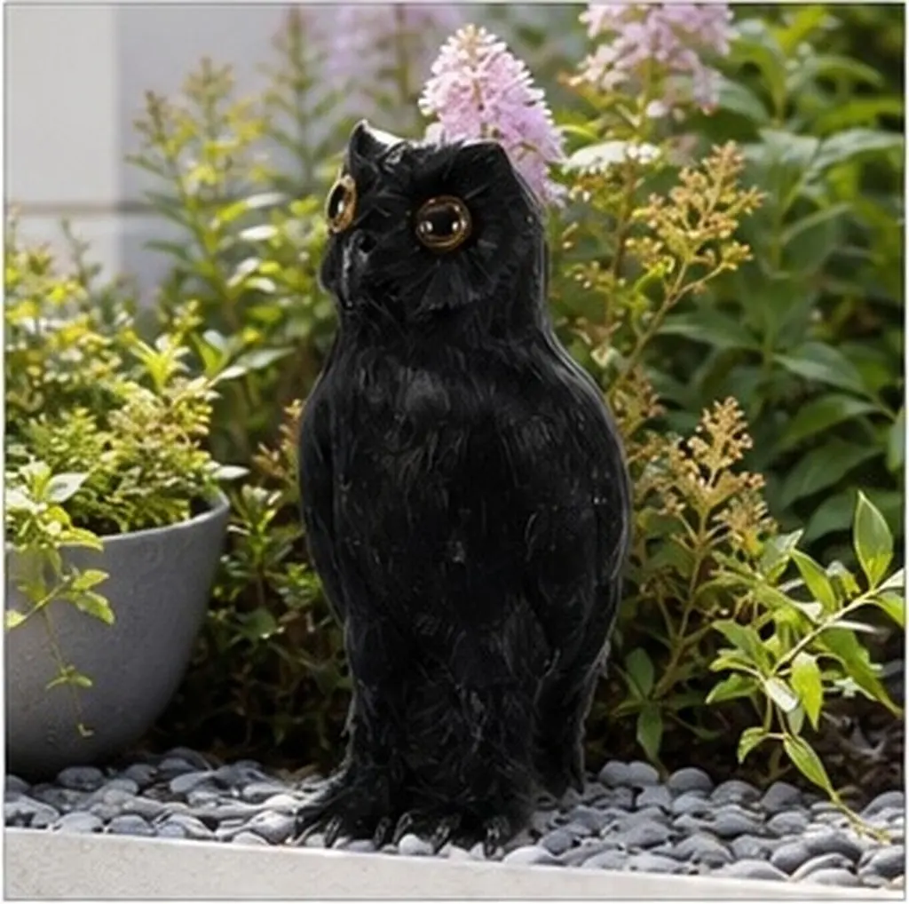 Realistic Plastic Owl Statue Weatherproof Garden Decorating Outdoor Lifelike Owl Sculpture Patio Balcony Ornament