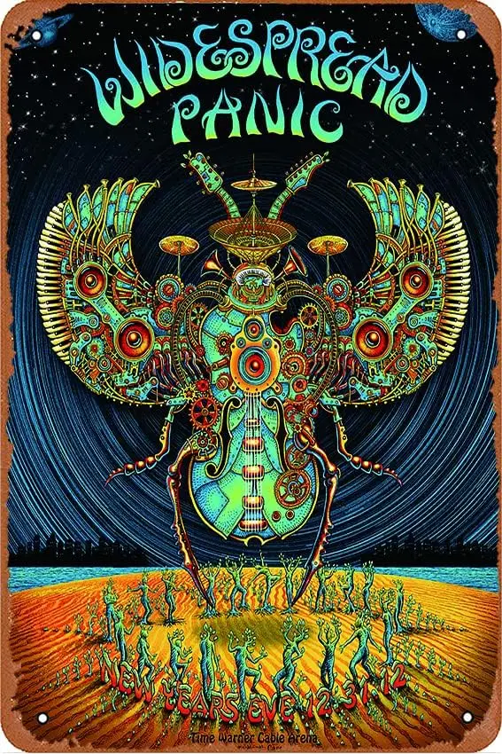 Widespread Panic Concert Poster Iron On Transfer #2 Poster Retro Metal Tin Vintage Sign 12 X 8 Inch Bar Music Club Man Cave Room