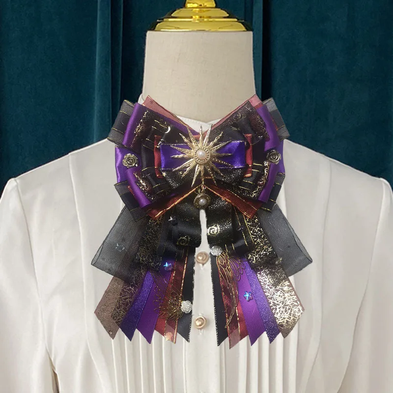 

Женская брошь с галстуками-бабочками, роскошные светящиеся банты, костюм Лолиты, рубашка, аксессуары, воротник, цветок, модные оригинальные булавки для корсажа ручной работы