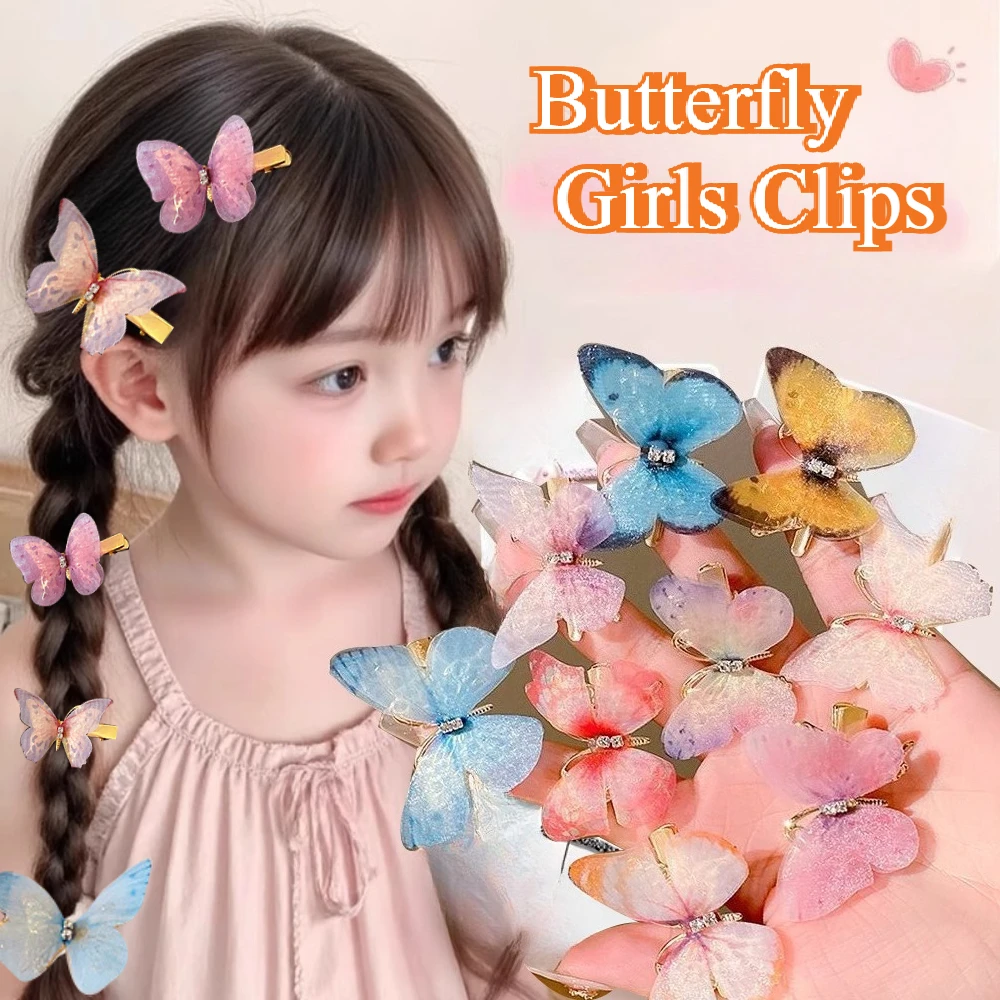 

6Pcs Colorful Butterfly Hairpins Girl Hair Clips Barrettes Women Sweet Hair Ornament Rainbow Headwear Fashion Hair Accessories