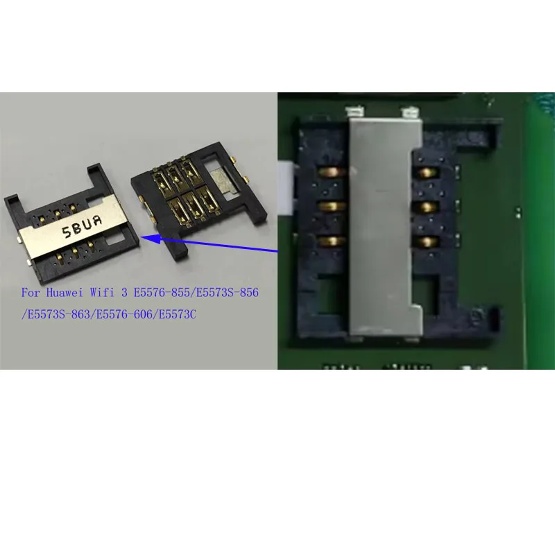 Soporte para tarjeta Sim, lector, ranura, conector, enchufe Jack para Huawei Router WiFi 3 E5576-855 E5573S-856 863 E5576-606 E5573C, 10-50 unidades
