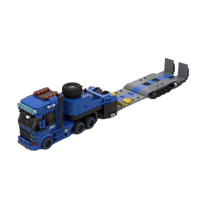 Popular Engineering Vehicle Building Block Truck With Flatbed Trailer City Transportation Series Model Bricks Kid Xmas Toys Gift