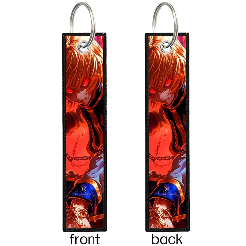 1 pieza de llavero bordado de anime japonés HUNTER X HUNTER, accesorios de cosplay para mochila, llaveros para hombre.