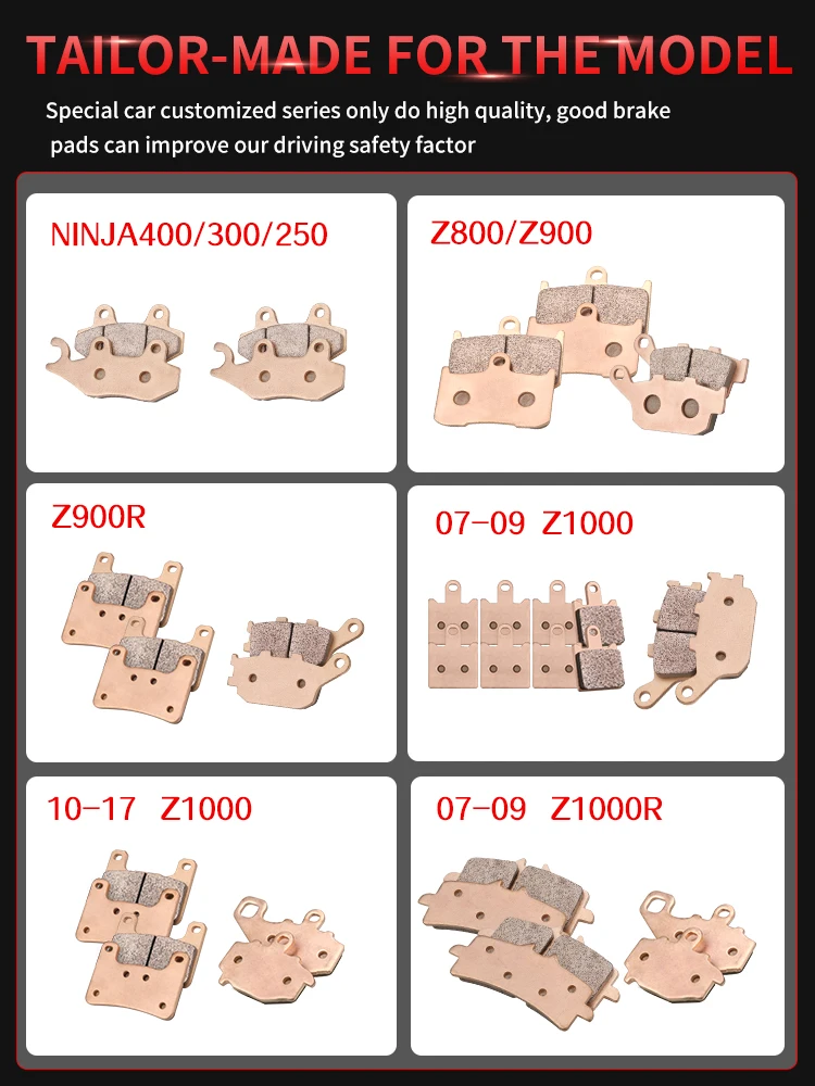 Mrrangt Motorcycle Metal sintering brake pad fit for Kawasaki NINJA250/300/400 Z250 Z300 NINJA400 Z800 Z900 Z900RS Z1000 Z1000R