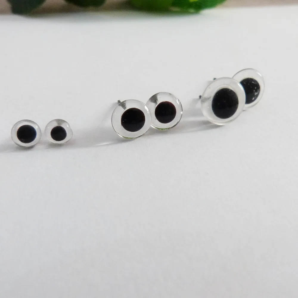 

50pcs/lot new arrvial 3/4/5/6/7/8/9/10/11/12mm clear glass toy eyes with pin for diy handcraft maerials--size option