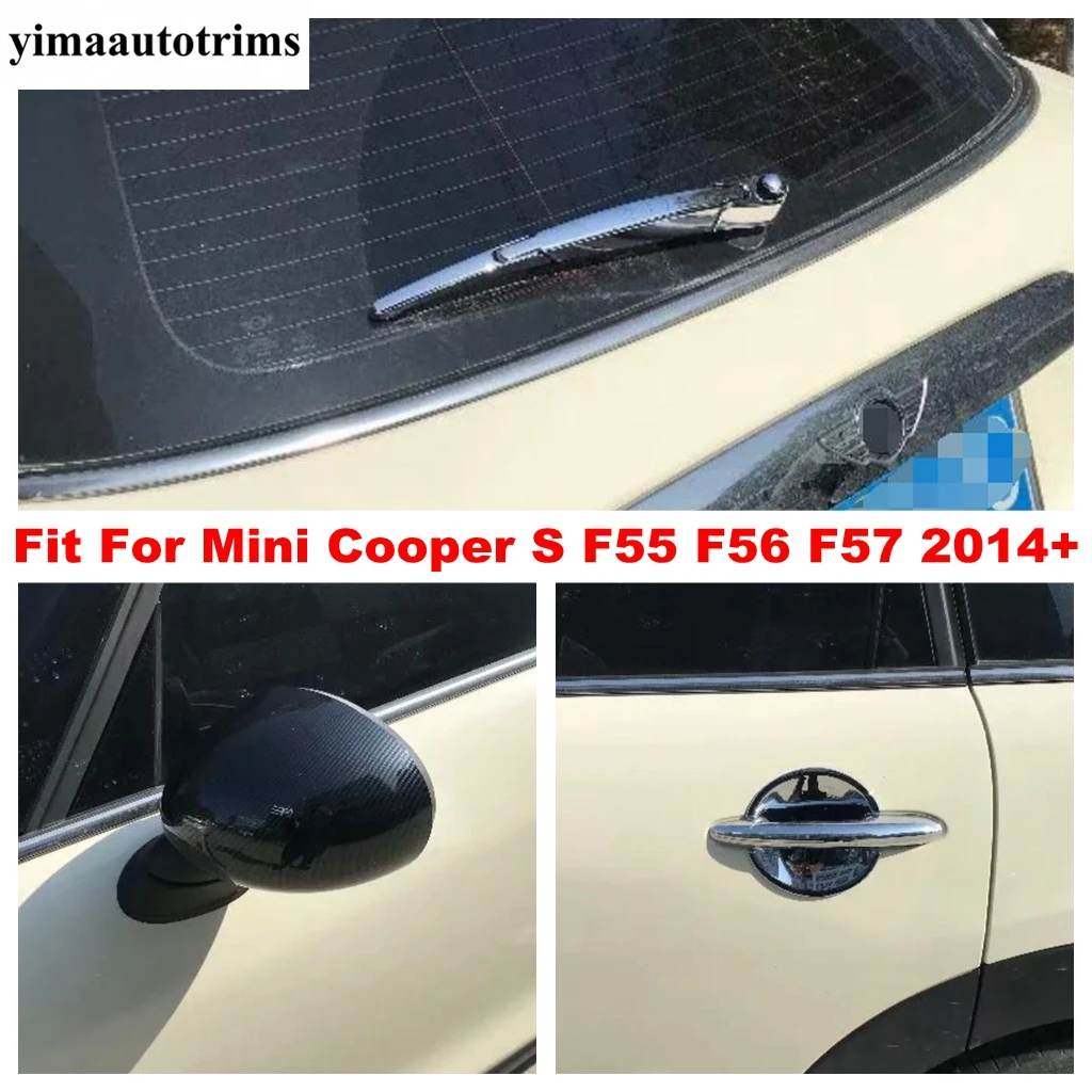 

Rearview Mirror Caps / Rear Window Wiper / Door Handle Bowl Cover Trim ABS Accessories For Mini Cooper S F55 F56 F57 2014 - 2020