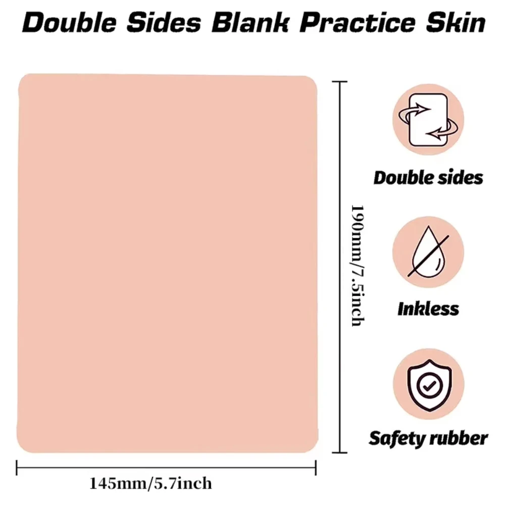 Tattoo Blank Practice Skin Eyebrow Paint Double Side Synthetic Leather Pink Tattoo Beginner Fake Skin Exercise Tool