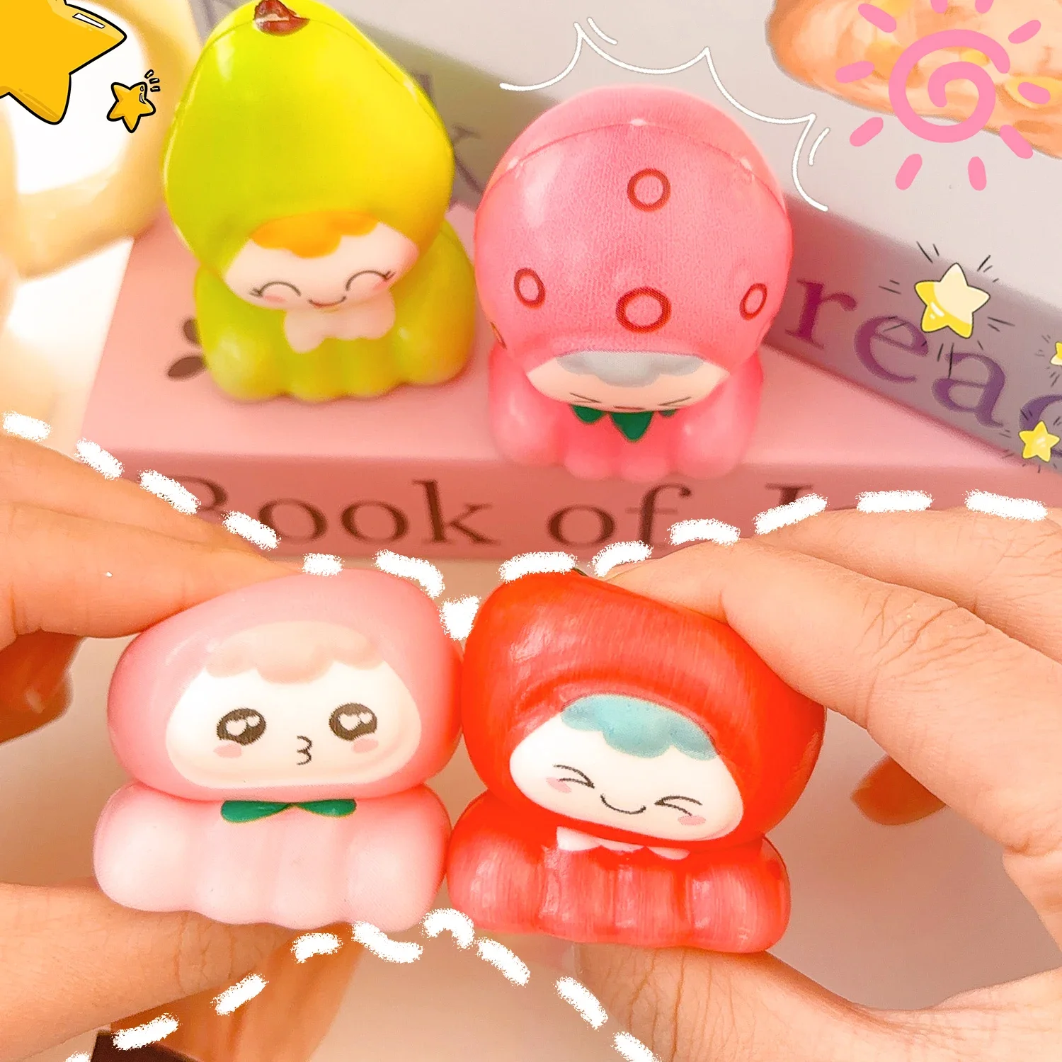 Simulation of Fruit Doll Pinching Sticky Slow Rebound Toys Kids Nontoxic Decompression Finger Toys Vent Creative Ornaments Gifts