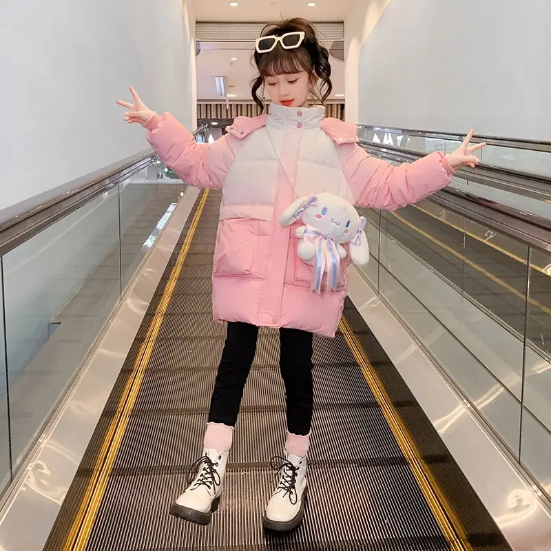 Children's Cotton Jacket 2024 New Winter Down Outerwear Korean Warm Parkas Kids Jackets for Girls Teen Clothes Girls 10 12 Years