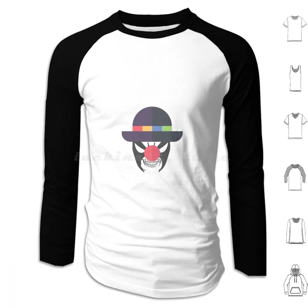 

Толстовки с капюшоном Clown Bad с длинным рукавом Clown Bad Dark Smile Hat Красный нос Хэллоуин Череп