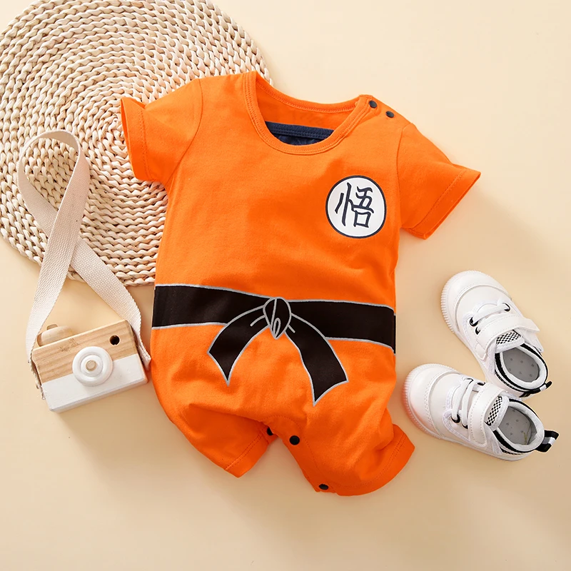 0-18 months newborns Baby Clothes cotton Cartoon Anime Wukong Short-Sleeved summer Fashion High quality Round neck baby clothing