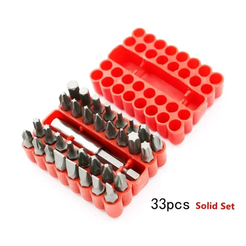 2/5/8/10/12/33Pcs Screwdriver Tamper Proof Security Bits 60mm Magnetic Extension Bit Holder Torx Hex Star Socket DIY Tools Set