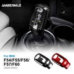 Couvercle de pommeau de levier de vitesse en Fiber de carbone véritable, autocollant pour garniture intérieure, pour Mini Cooper F54 F55 F56 F57 F60 2020 – 2023 Countryman