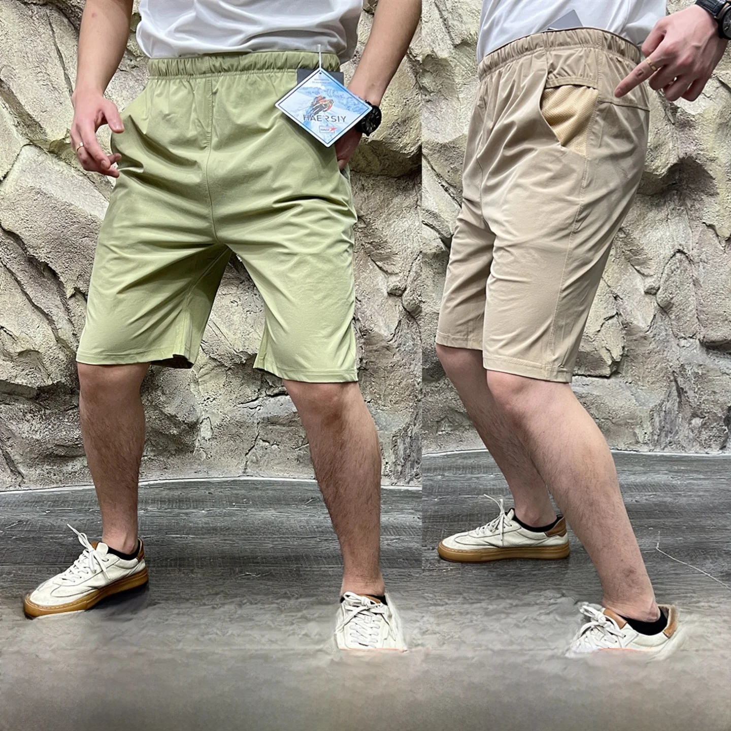 

Outdoor Men's Spor Casual Five-Quarter ort orts Breathable Qui-Dry Summer New Arrival Loose Fit Straight Leg Elastic ...