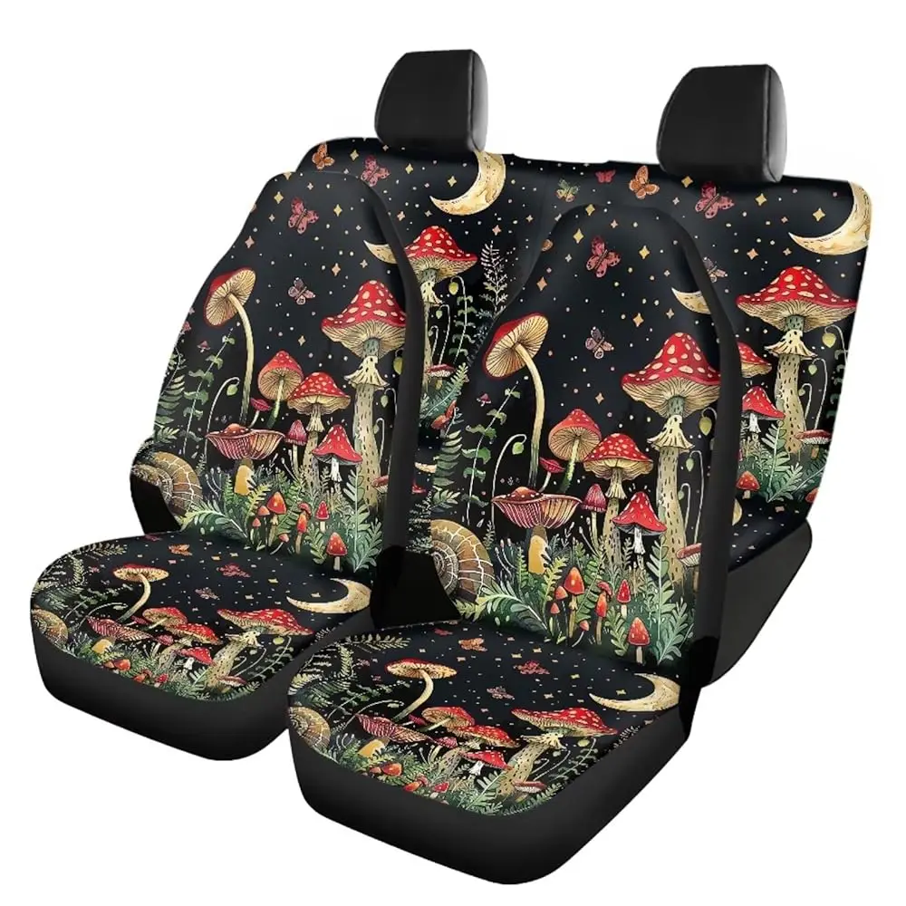 

Mushroom Car Accessories for Women Automotive Seat Covers for Cars Mushroom Print Car Interior Accessories Fit Vehicle,Cars,S