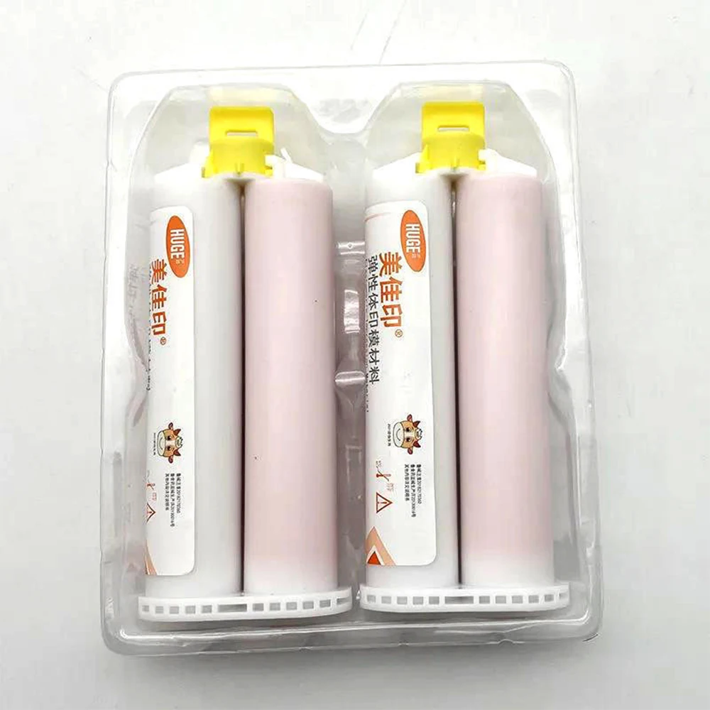 Light Body Silicone Rubber Dental Impression Material 50ml/PCS Elastomeric Gum Mixing Tips Gun Bite Registration Artificial