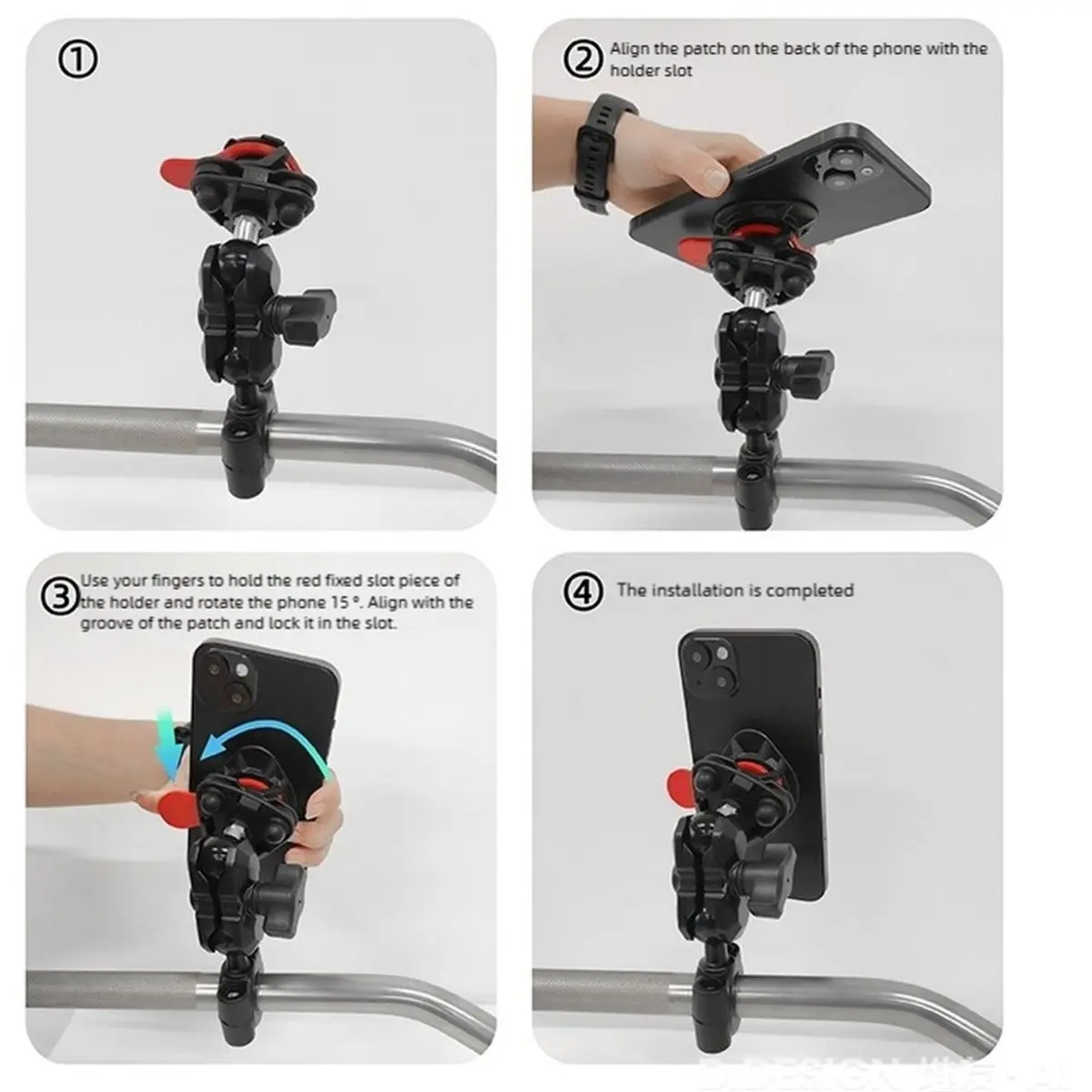 Cap Phone Mount Adhesive Dash Car Phone Holder, Triangle Lock Motorcycle Phone Mount, Strong Adhesive Dashboard Stand