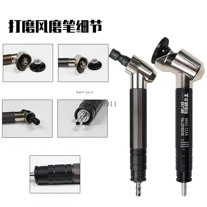 Smerigliatrice pneumatica a gomito 45 gradi 90 Smerigliatrice piatta Smerigliatrice pneumatica Penna Lucidatura Taglio bordi