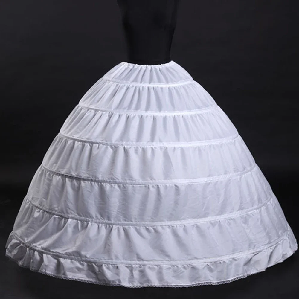 6 Hoops Wedding Petticoat Tulle Crinoline Ball Gown Bridal Underskirt Accessories