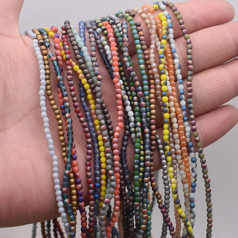 3mm 145pcs Matte Plating Color Austria Crystal Glass Beads Round Loose Spacer Beads for Jewelry Making DIY Accessories