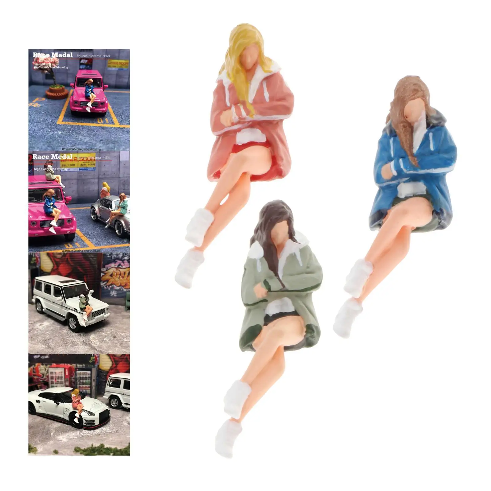 โมเดลคนจิ๋วขนาด 1:64 สำหรับตกแต่งบ้านจำลอง โมเดลบอนไซ ของตกแต่ง โมเดลเด็กผู้หญิงสำหรับตกแต่งฉาก