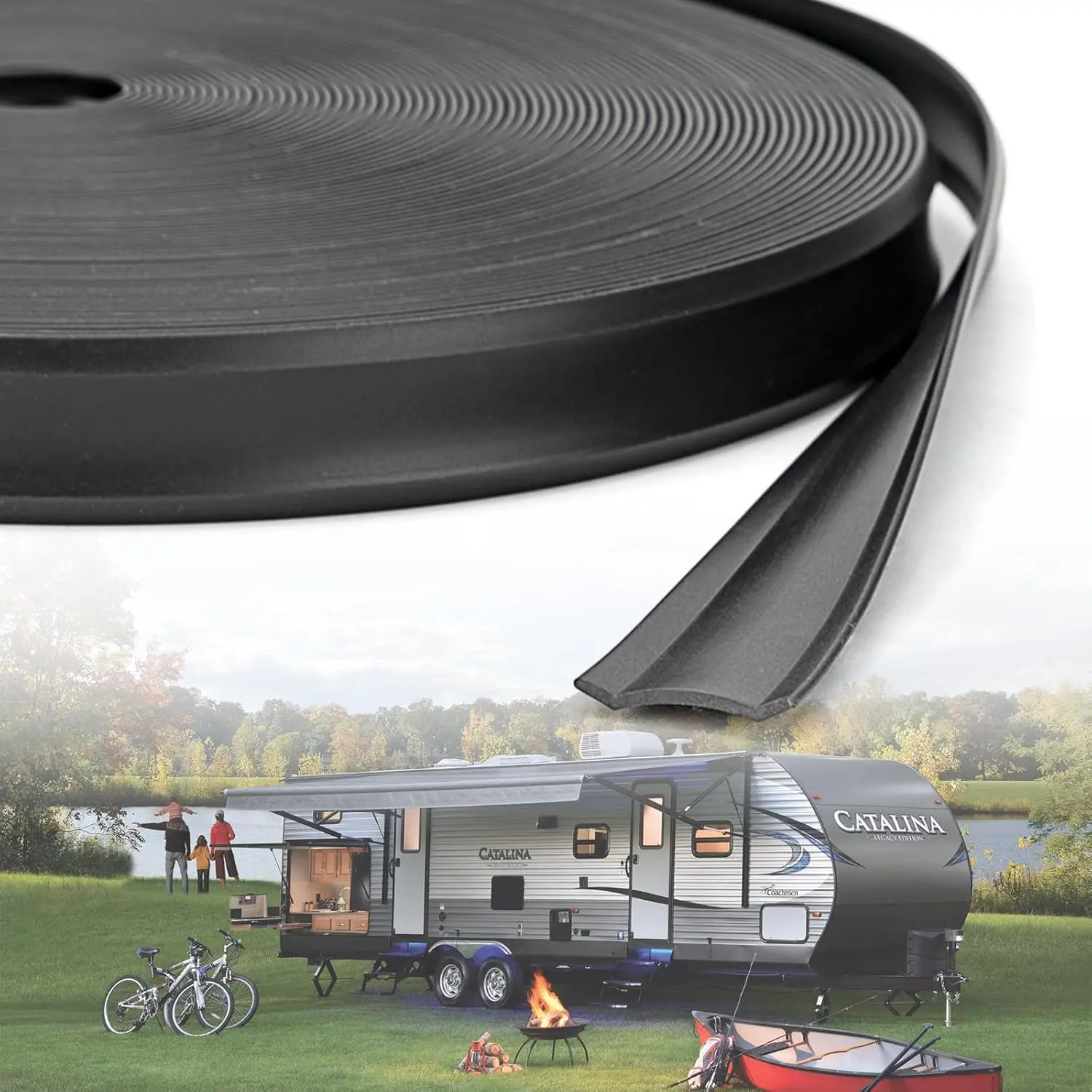 

RV Insert Molding Trim, Trim Insert 1in, Travel Trailer Screw Cover Trim, Door Corner Seal, 100Ft Camper Exterior Trim