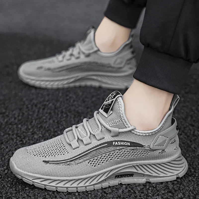 

Flying Woven Casual Style Men's Running Shoes Sneakers Walking Shoes 2024 Men Shoes Spring Fashion Soft Sole Sports Single Shoes