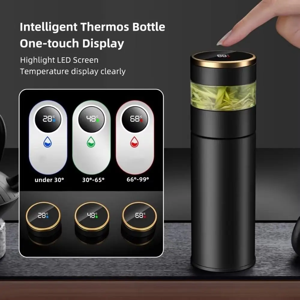 

316 Stainless Steel Smart Thermos Bottle Separation Strainer LED Temperature Display Intelligent Vacuum Cup Glass Partition