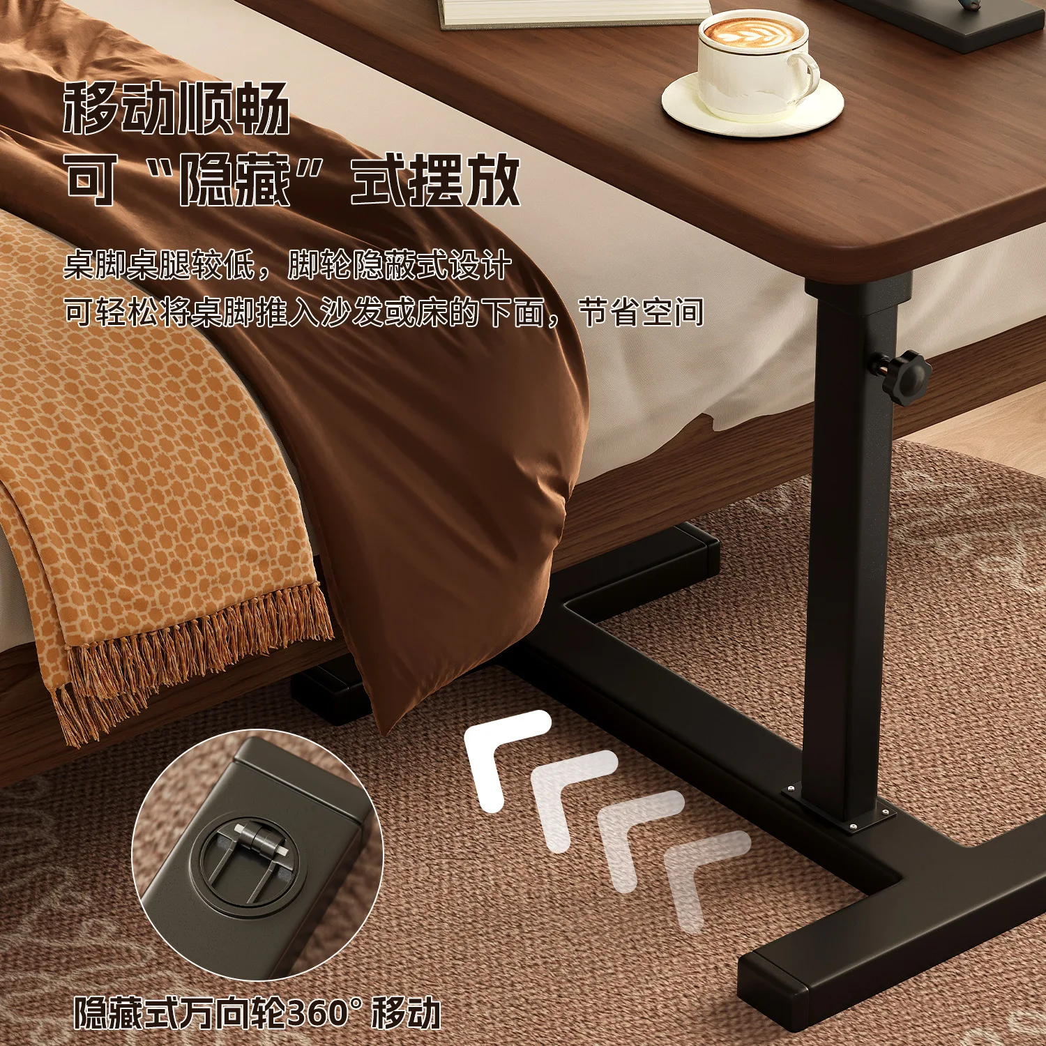 Bedside Table Movable Lifting Folding Desk Bedroom Home Bed Small Table Study Laptop Computer