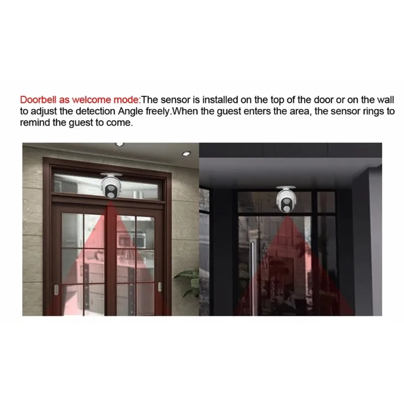 A92Z Wireless For Dc Powered Doorbell,V037 With 14 Melodies, AC/For Dc Compatible, Welcome Sensor For Shops And Homes