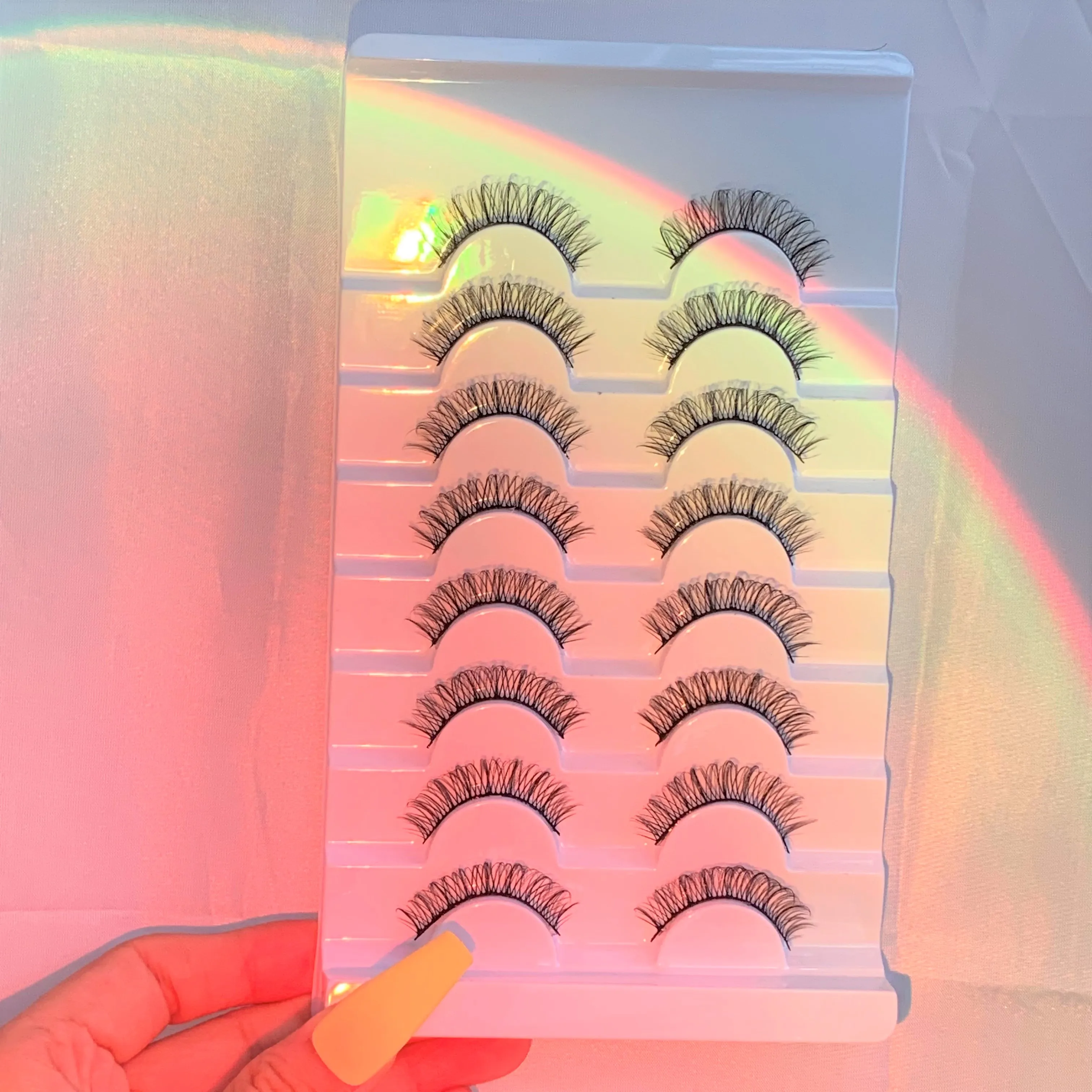 New 8 Pairs Lashes D Curl 10-16mm Russian Lashes 3D Mink Eyelashes Reusable Fluffy Russian Strip Lashes eyelashes extensions