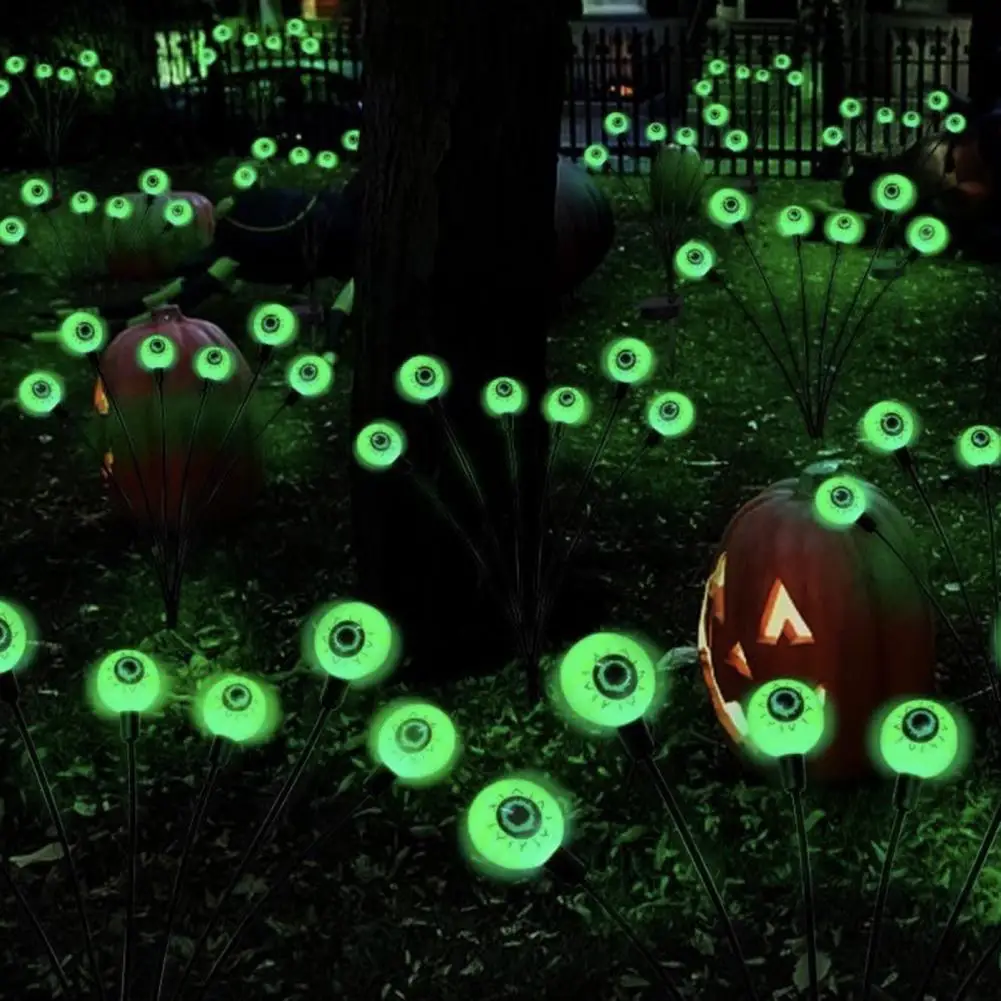 Led Ghost Eyes Spooky Halloween Outdoor Solar Lights Ghost Eyeball Stake Light Bleeding Eyeballs Firefly Lamps for Yard Garden