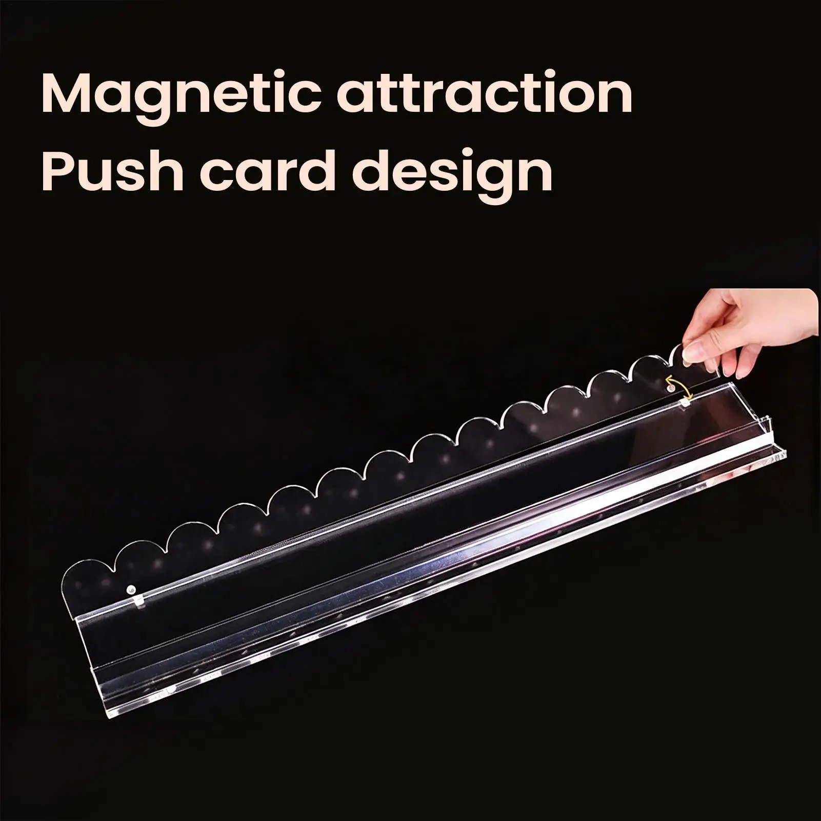 Magnetic Mahjong Racks Magnetic Anti-Slip Acrylic Scalloped Mahjong Tile Pusher And Holder For Home Game Night Party Family