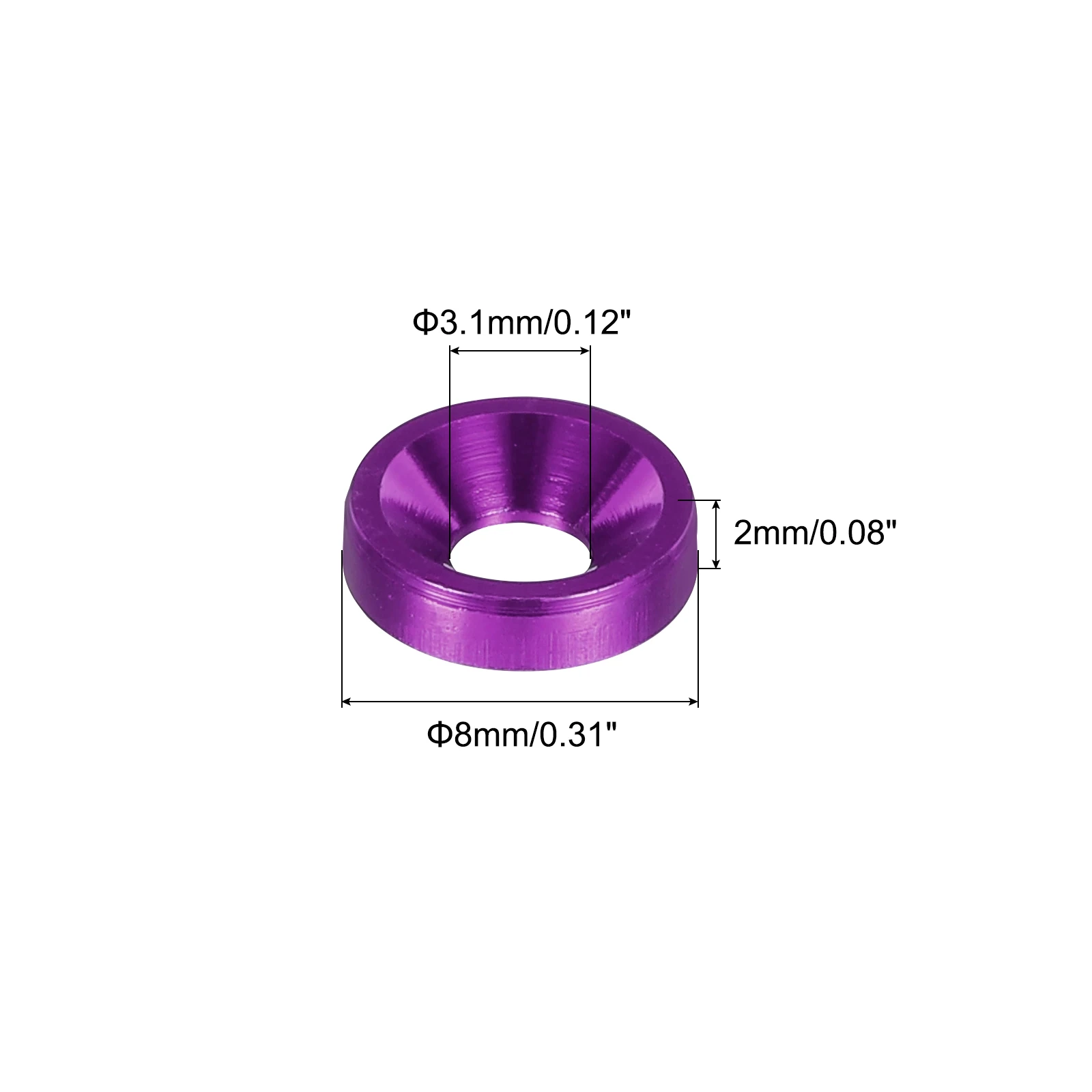 60Pcs M3 M4 Counterbore Washers 8mm/10mm Anodized Aluminum Alloy Head Gaskets for Screw RC FPV PC Accessories Parts