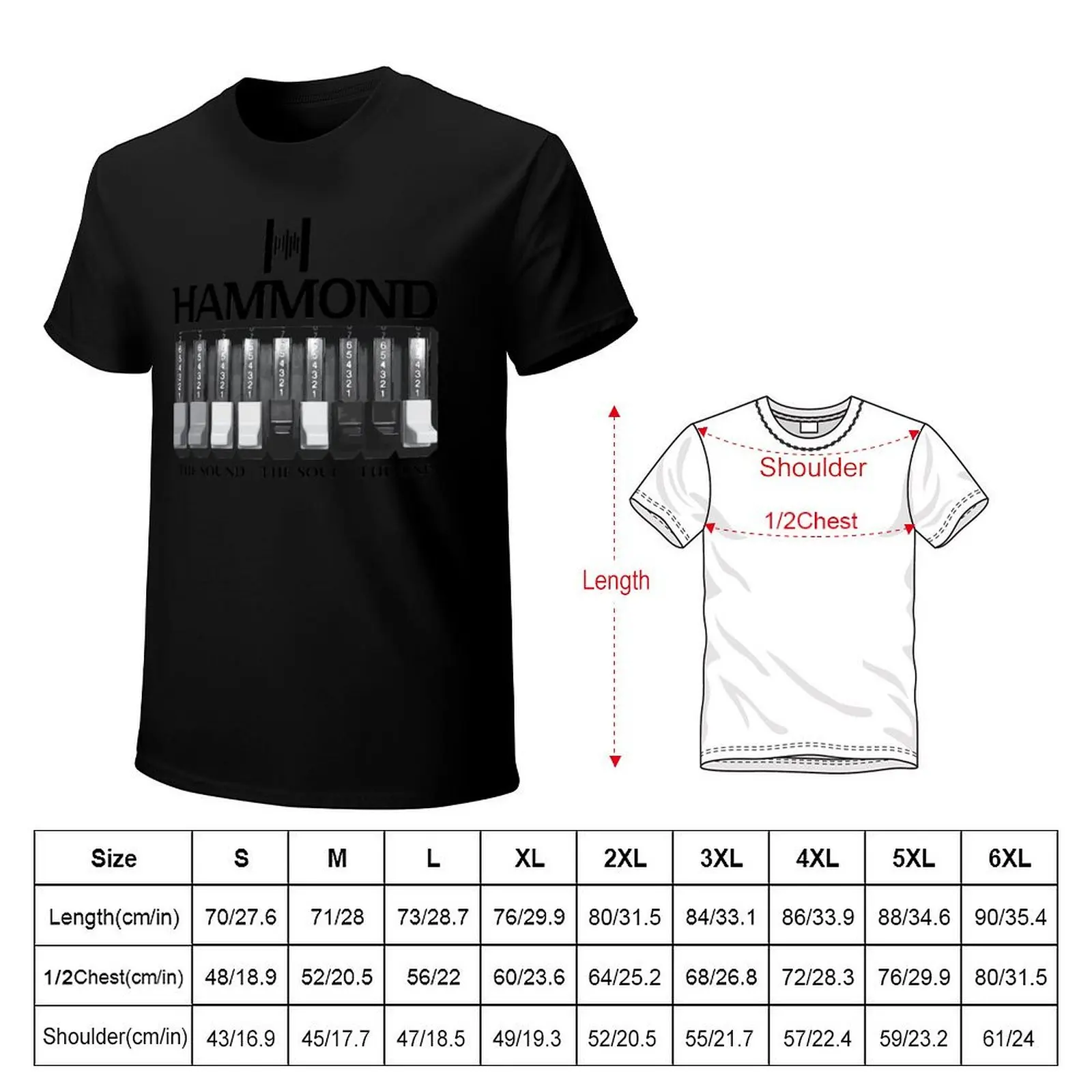 Hammond Organ logo and graphics T-Shirt Fashion Simple Casual Tee Shirt