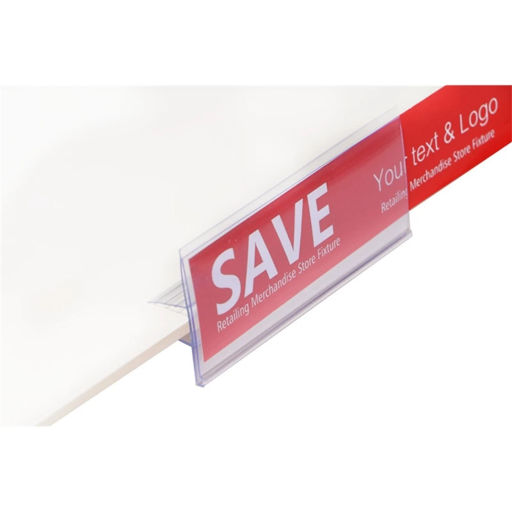 4*10cm Middle Clip Label Holder Strip Price Tag Ticket Sign Shelf Cover Pop Advertising Banner Showing Display Strip