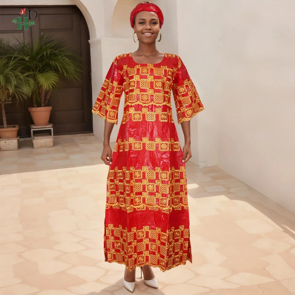 

H & D африканские женские платья, традиционная одежда, золотая вышивка, наряд Bazin Riche, платье Bubu, абайя, халат, кафтан Boubou Djellaba